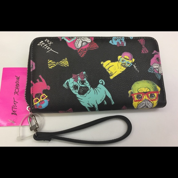 Betsey 🐕 Johnson Pug Bull Dog Wristlet Z/A Wallet - Picture 2 of 8